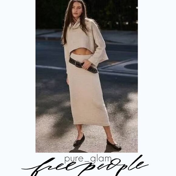 Free People sweater set top and midi skirt - Picture 4 of 6